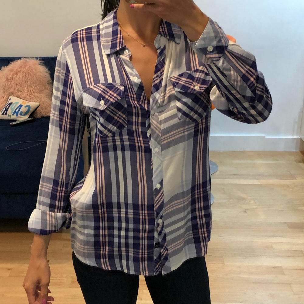 Lightweight Plaid Button Up Shirt - Rails - image 1